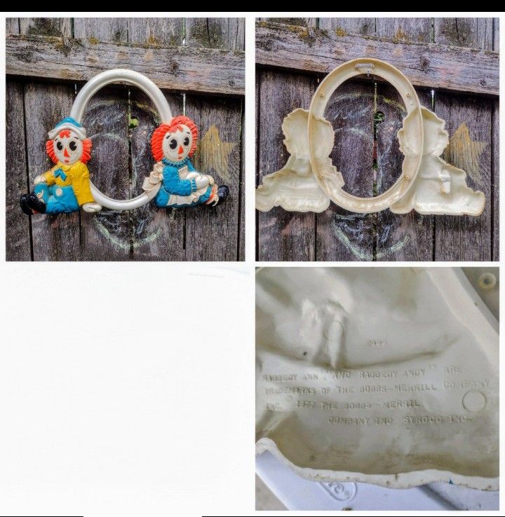 Vintage Raggedy Ann and Andy Frame 1977