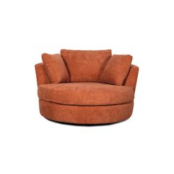 60% OFF ‼️ 54" Wide Fully Assembled Round Swivel Barrel Chair - Orange