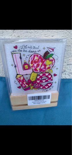 Teacher LOVE Acrylic Block Desk Decor