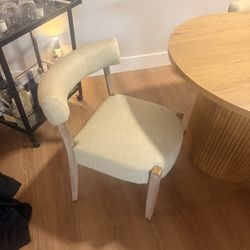 Set of 4 Modern Dining Chairs – Neutral Upholstered