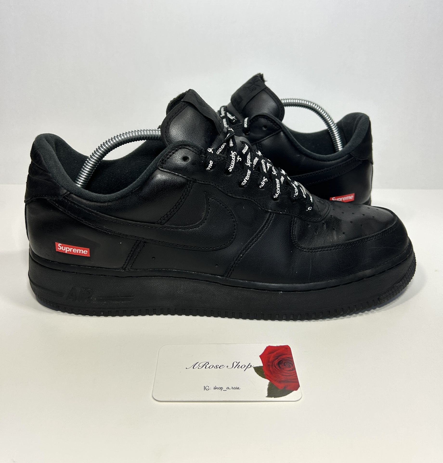 Supreme x Nike Air Force 1 Low Box Logo ‘Black’ (CU9225 001) Shoes Size: 12 M