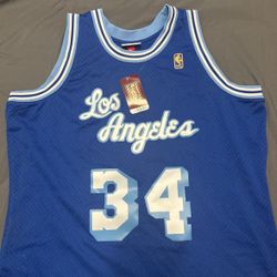 Men's XL Shaquille O'Neal Royal Los Angeles Lakers 1996/97 Hardwood Classics Swingman Player Jersey