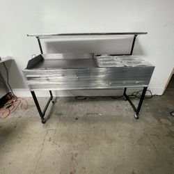 Plancha De 36” Con 6 Charolas Baño María Y Repisa | Incluye Manguera Con Regulador 