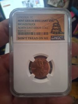 1 cent Mint error brilliant unc
