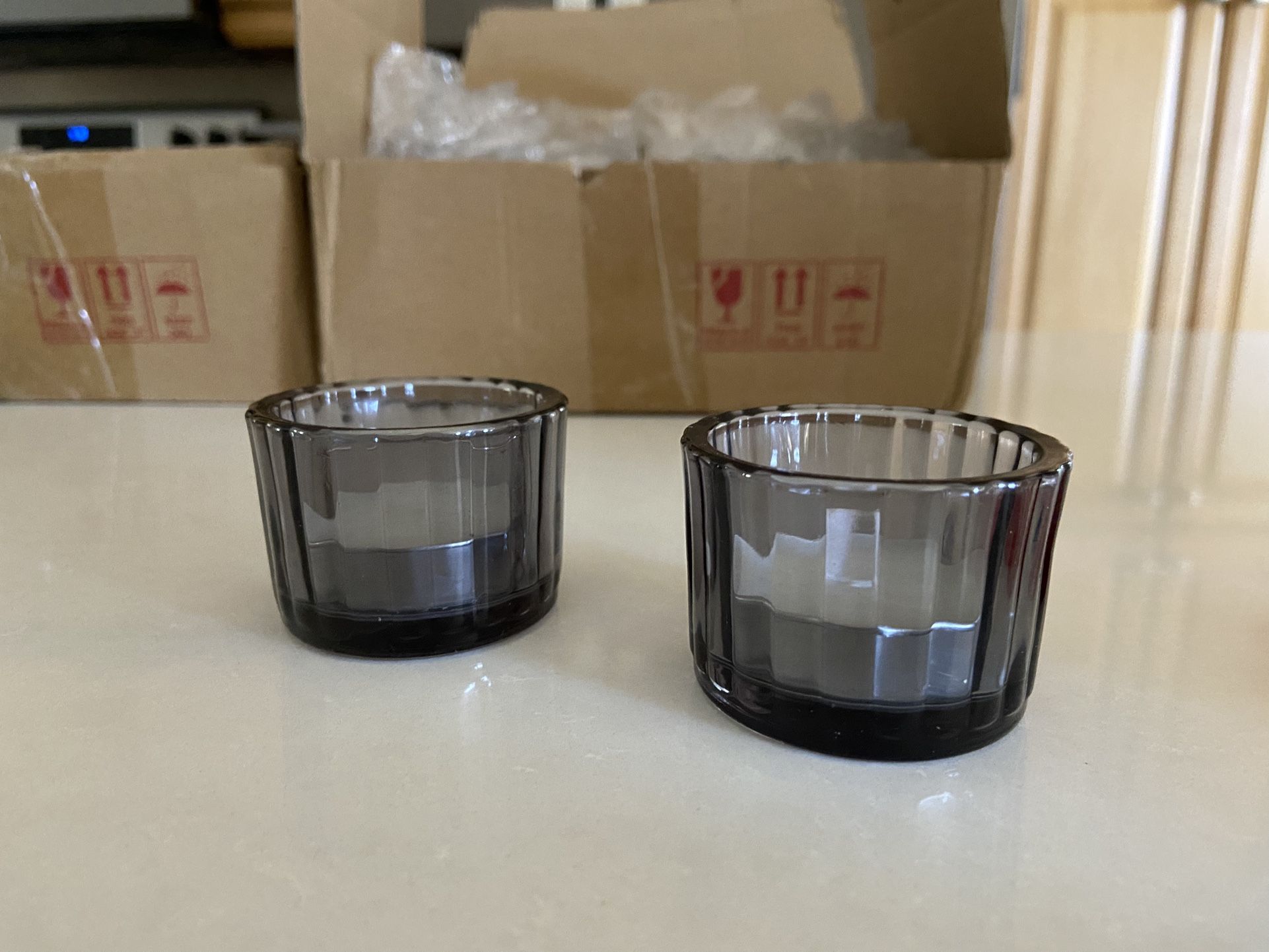 Smoke Gray Votives/ Tea Light Candles