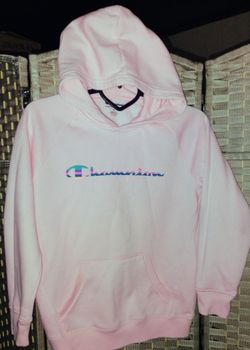 FIRM IN MERCED‼️GIRLS SIZE 14 XL Champion Script Logo Pink Pullover Hoodie