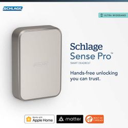 Schlage Sense Pro Smart Deadbolt Keypad Lock Satin Nickel Thread Apple Home