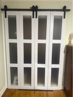 White barn style doors