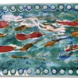 Large Pottery Tray Platter or Decor Piece Made in France