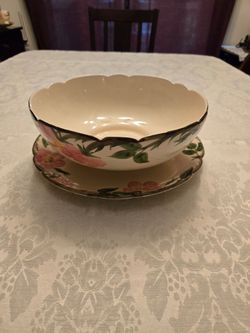 Franciscan Desert Rose USA made large bowl and chop plate