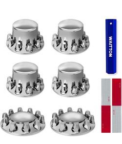 32/33mm Semi Truck Wheel Covers kit & Lug Nut Covers, 2 Front & 4 Rear