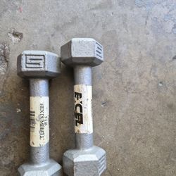 Pair Of 5 Lbs Dumbells 