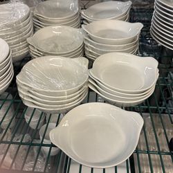 6” Round “eared” White Gratin Dishes