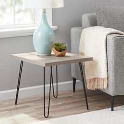 Mainstays Hairpin Leg Square Side Table, Gray Gray - 22" x 19" x 18"