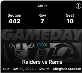 Raider vs rams tickets