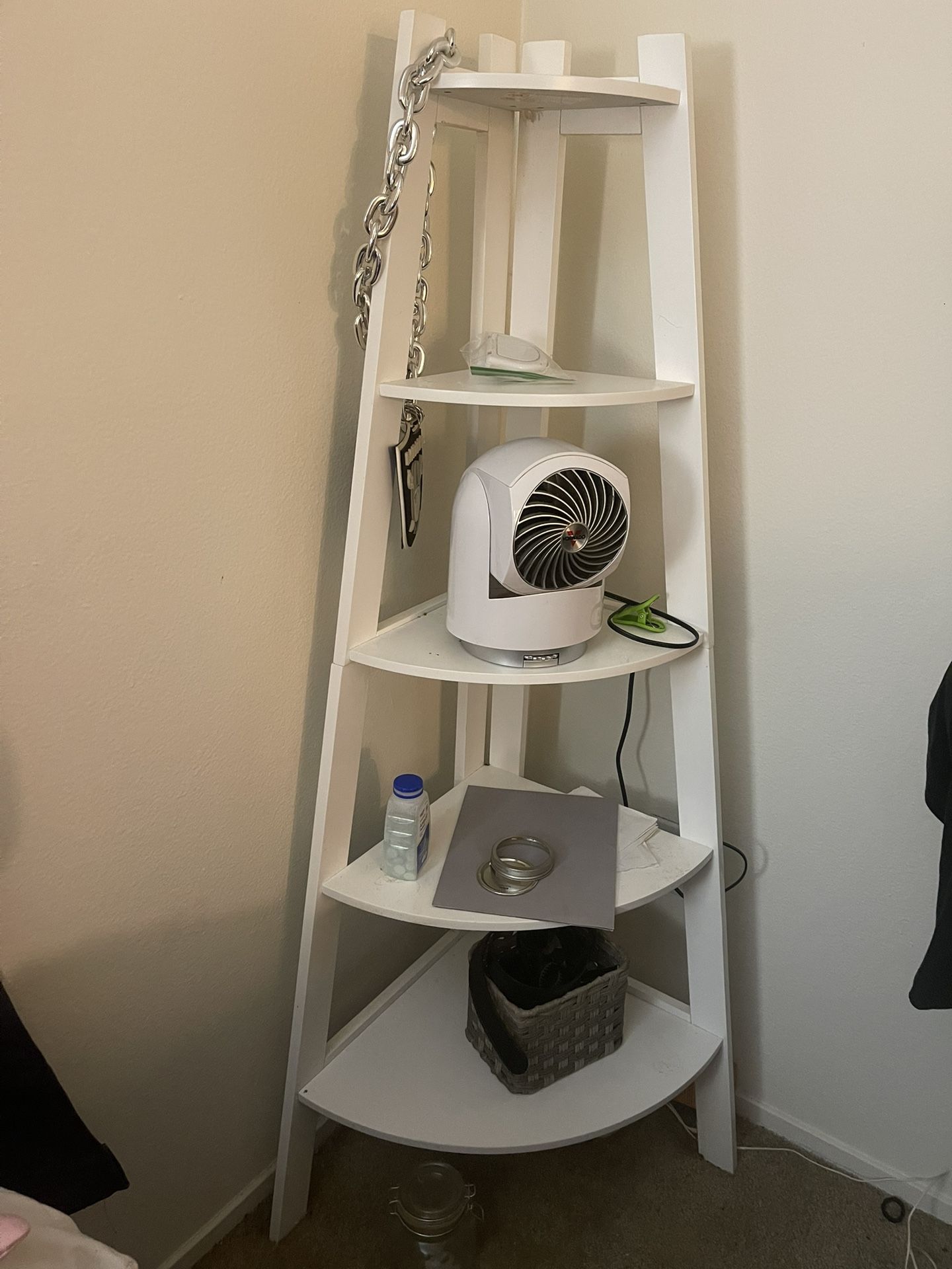 Sturdy Wooden Corner Shelf with Multi-Level Storage