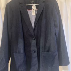 Talbots Womens Jacket Dark Blue Color Size 22 W Petite