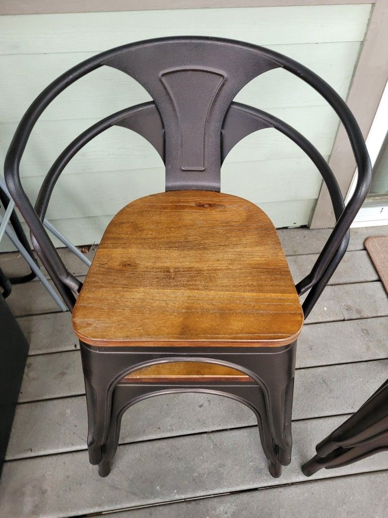 Wood And Metal Chairs 