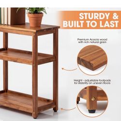 Enkezi Narrow End Table With Shelf