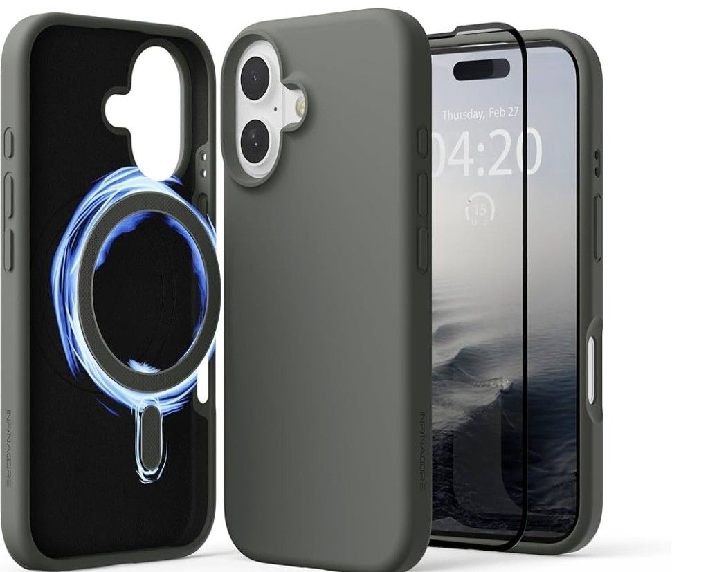 Infacore Iphone 16 Plus Cloud Gray With Screen Protector Included