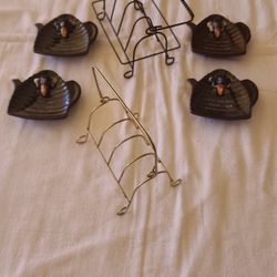 6- pc tea bag holders & 2 carriers