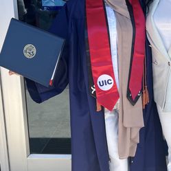 UIC Graduation Navy blue Gown and Stole