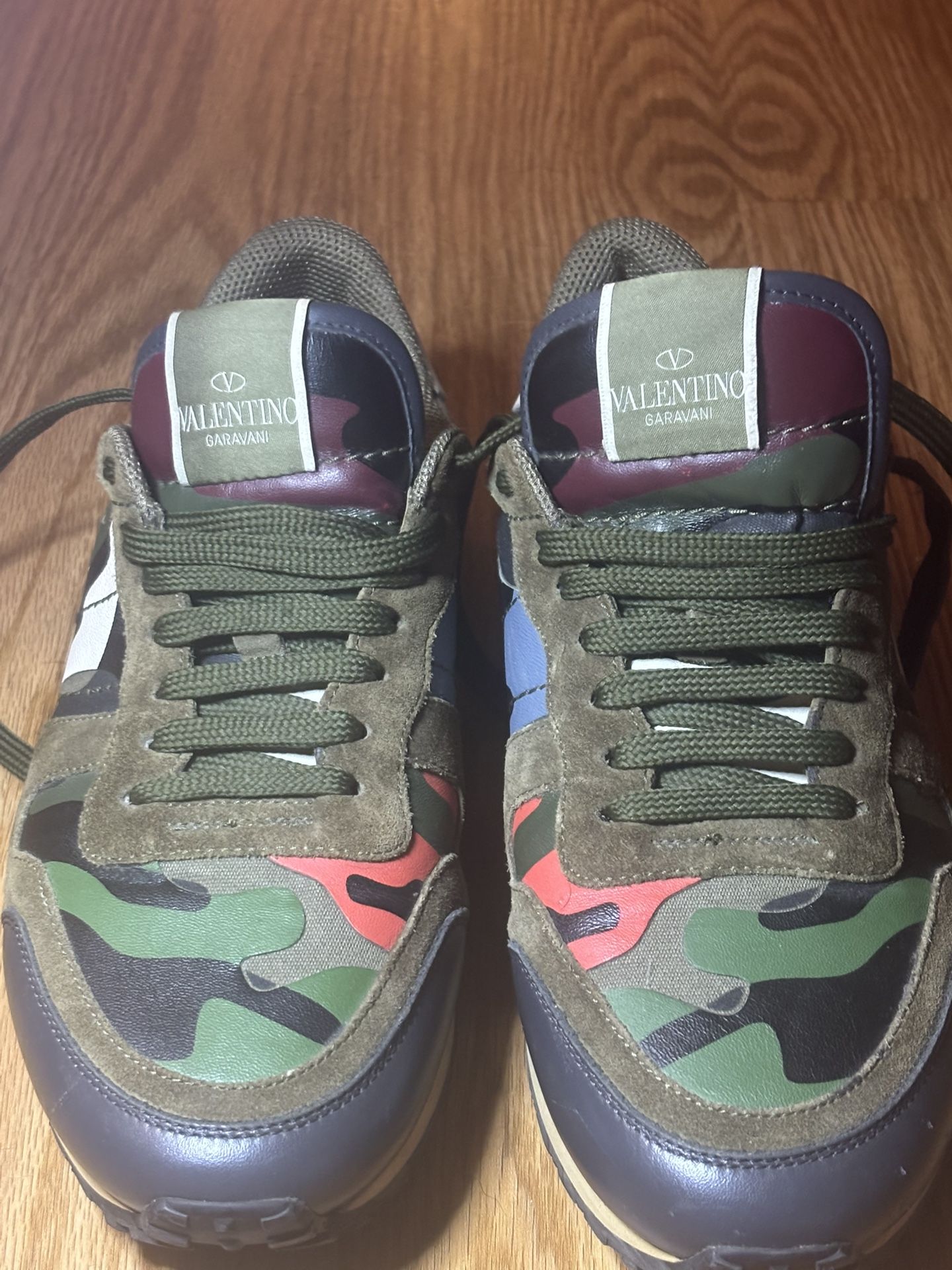 Valentino Garavani Rockrunner Camo Suede & Leather Size 42.5/8.5 USA -AS IS