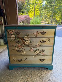 Vintage Floral Botanical Painted Dresser