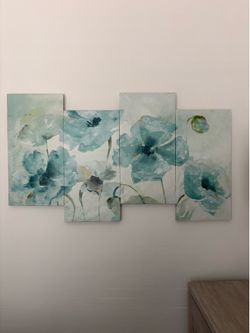 4-piece canvas floral painting