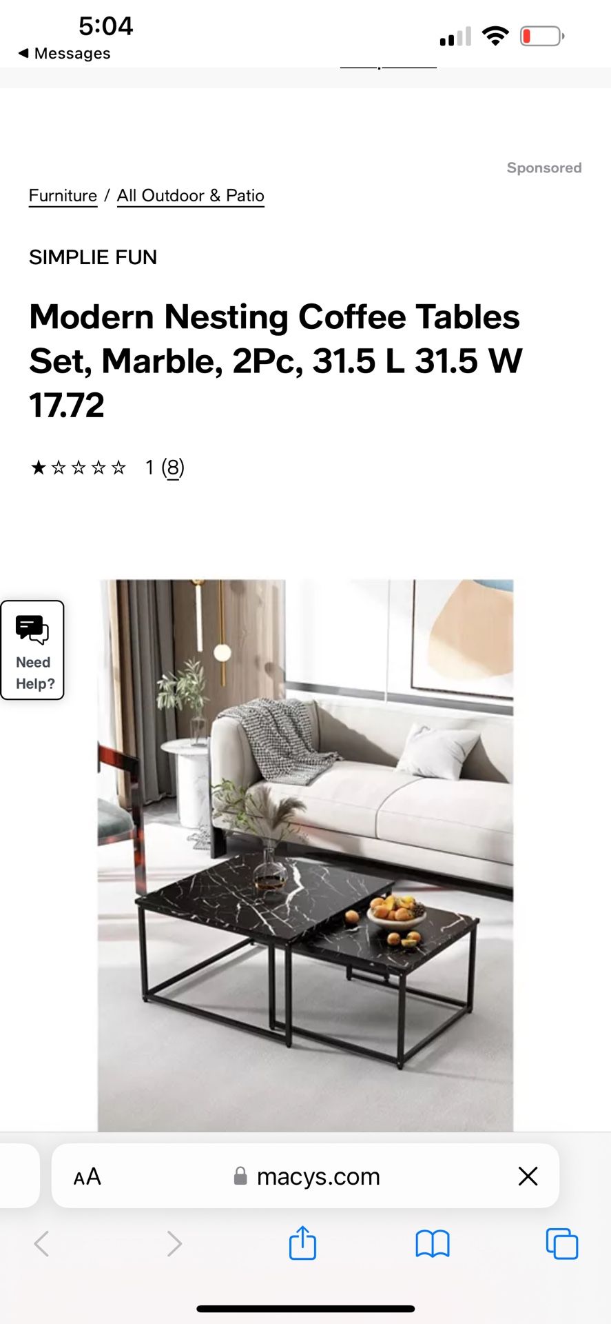 Modern Nesting Coffee Tables Brand New