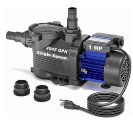 AQUASTRONG 1 HP Above Ground Pool Pump, Single Speed