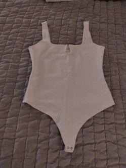 Abercrombie & Fitch Women's Soft A&F Collection White  Bodysuit Tank Size L EUC