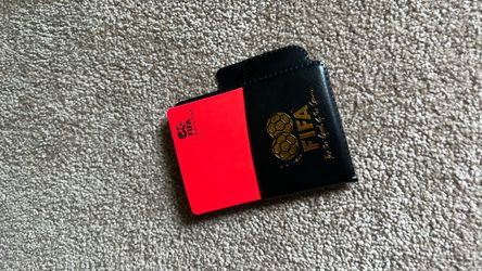 FIFA Referee Red Card with Black Leather Wallet