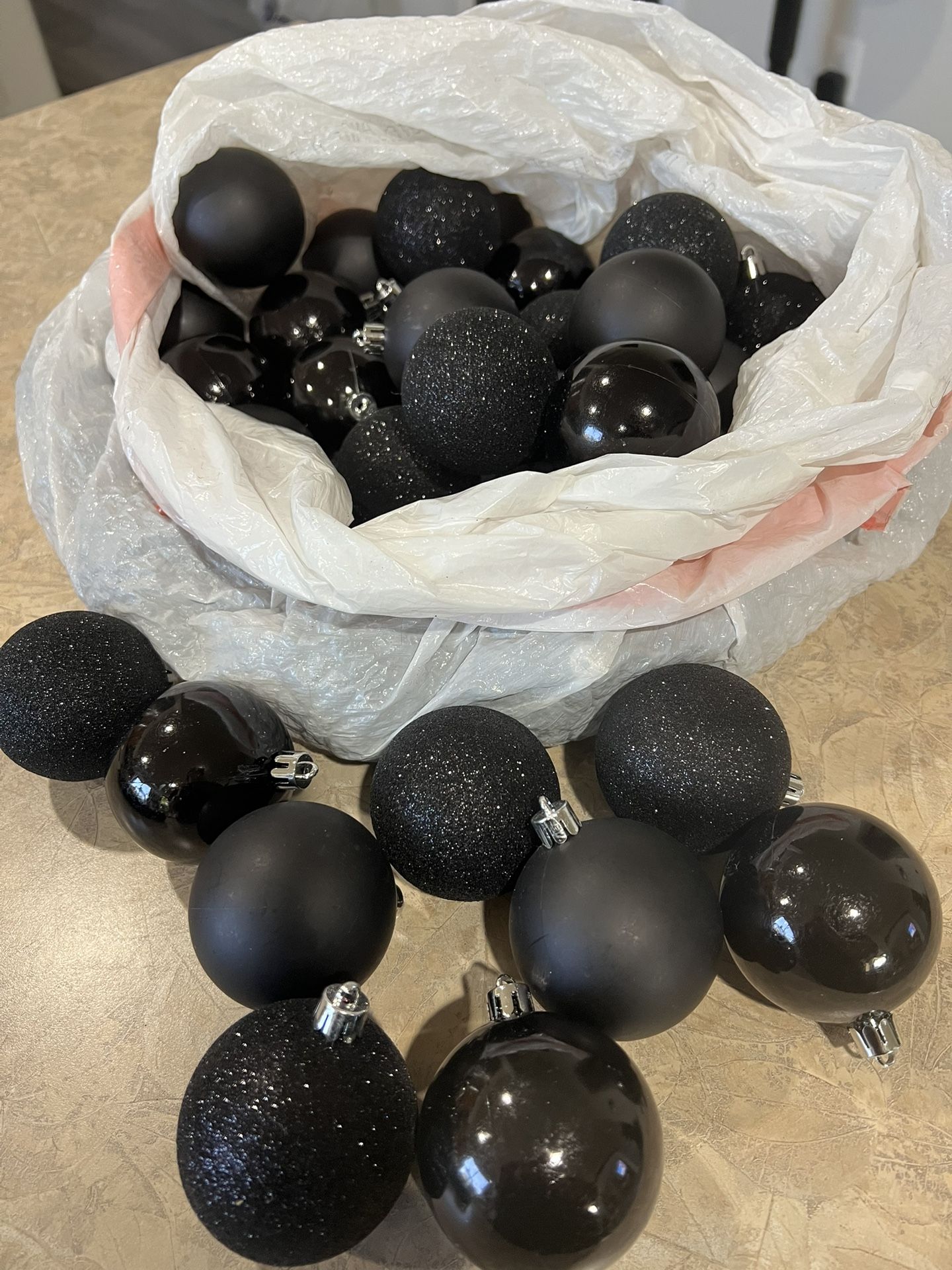 Black Mixed Shatterproof Ornaments