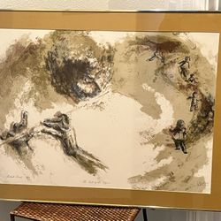 Professionally Framed Lithograph Titled “ The Call Of The Piper”