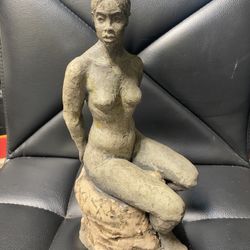 Rare 9” Detailed Hand Carved Clay Stone Woman Sitting  $140 OBO Fremont Pickup 
