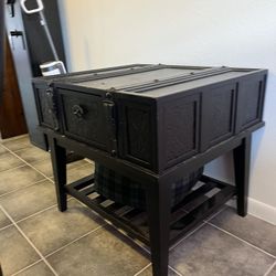 Wooden Chest-Styled Accent Table