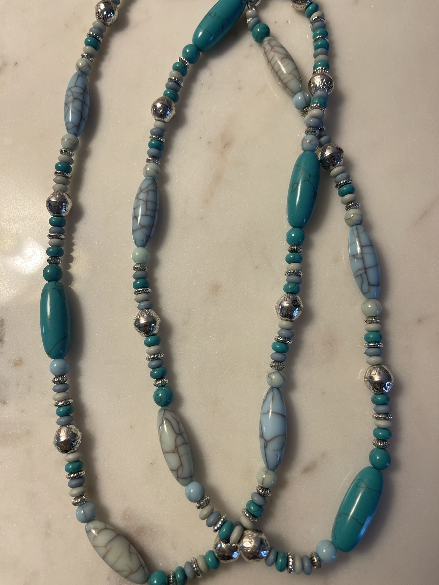 Chaps Turquoise Mixed Beaded Necklace