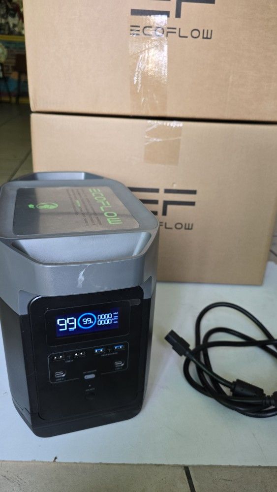 EF ECOFLOW Portable Power Station DELTA with 1800W Output, 1260Wh Capacity, 0-80% Battery in 1 Hour, for Home Bac