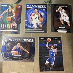  5 card NBA basketball 76ers Sixers Rc Jared McCain Tyrese Maxey & Allen Iverson card lot Etc all cards pictured !All cards are In good condition near