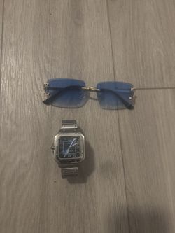 Cartier glasses and Stainless Cartier Santos