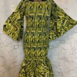 Africa. Print Mermaid Dress Comes With Matching Purse 