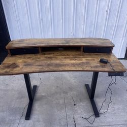 Huanuo electric adjustable desk sitting or standing with drawers