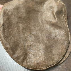 Genuine Leather Brown Distressed Golf Driving Ascot Flat Cabbie Newsboy Hat 