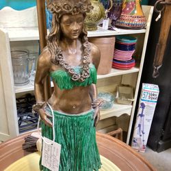 Hawaiian Hula Girl Metal Lamp, 30“H