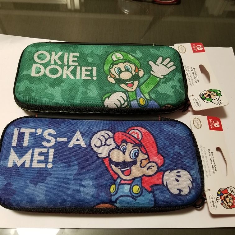 Nintendo Switch Slim Travel Cases Mario & Luigi Camo Edition