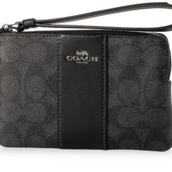 Coach Zip wristlet signature Canvas