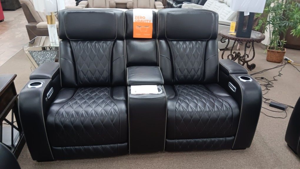 Black Leather Sofa & Loveseat