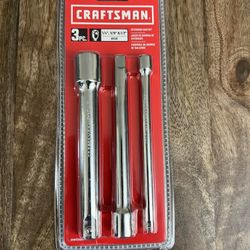 Craftsman 3 Piece Extensions - 1/2 3/8 & 1/4 - For Sockets/ratchets - NEW