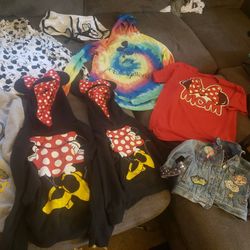 Disney items clothes range from kids small to adult small.Includes picture frame Make offer for all